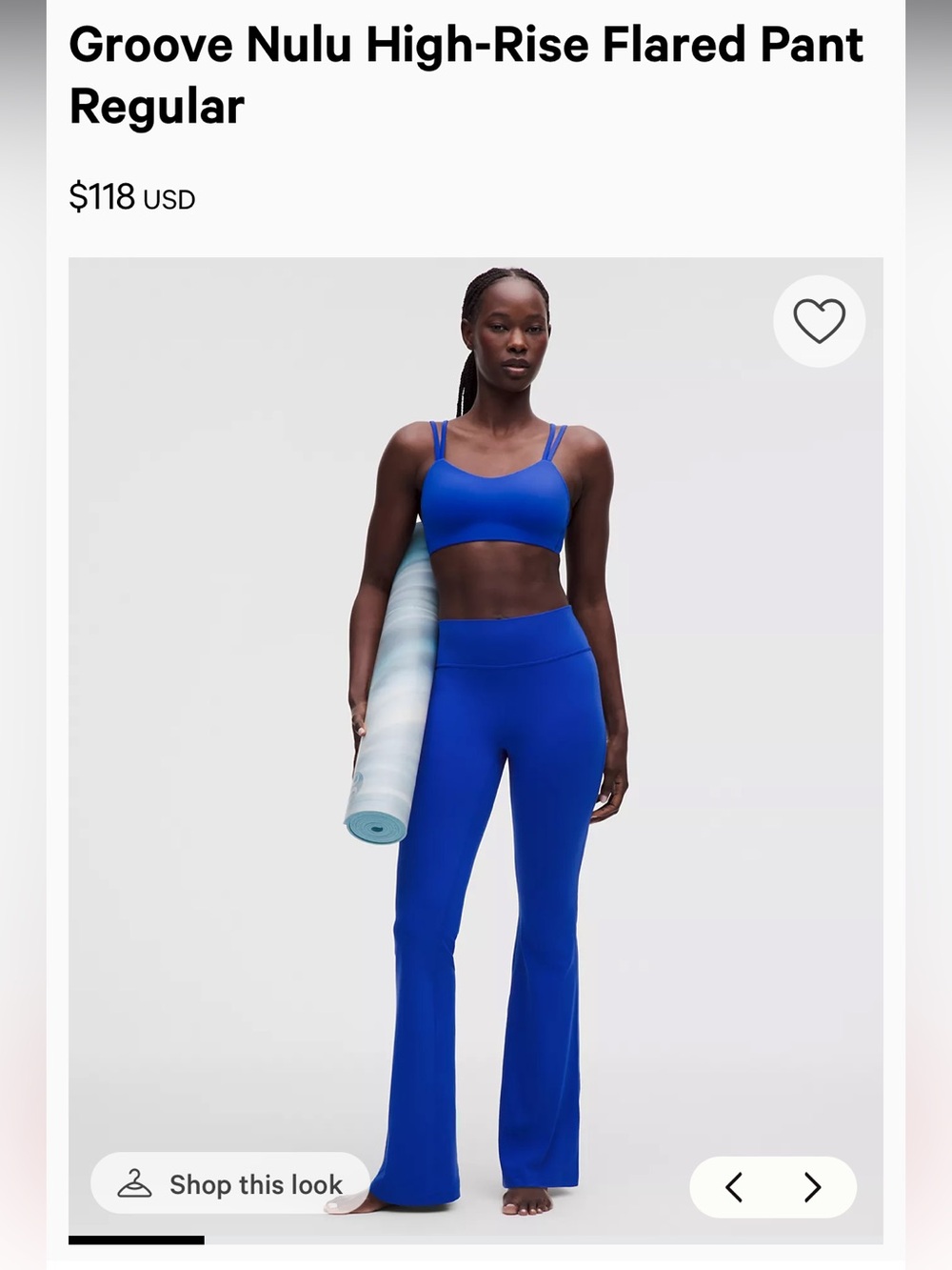 Lululemon blue groove nulu high rise flared pants size 2